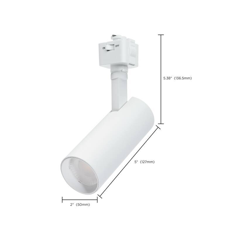 10W LED Track Head 48 Degree Beam Spread J-Style Track 5 CCT Selectable Matte White - Matte White