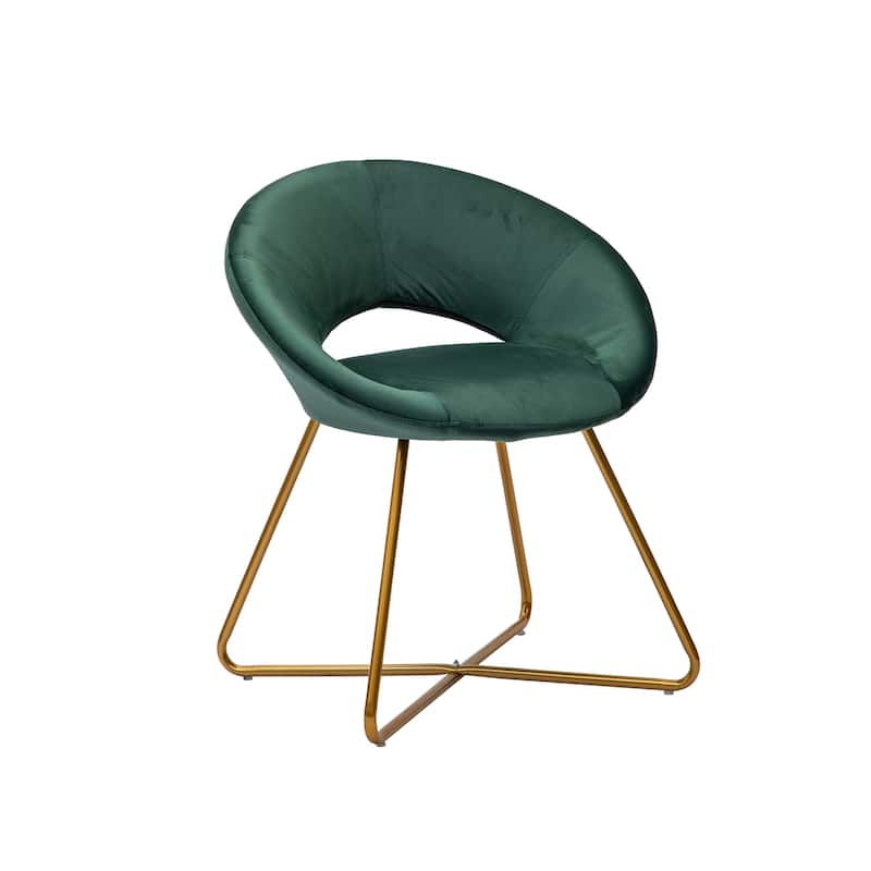 Porthos Home Reine Leisure Accent Chair, Velvet Upholstery, Gold Legs