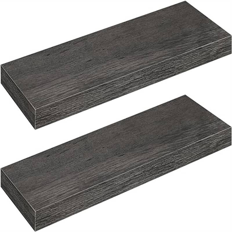 Floating Shelves - 7.9"D x 23.6"W x 1.5"H - Charcoal Gray