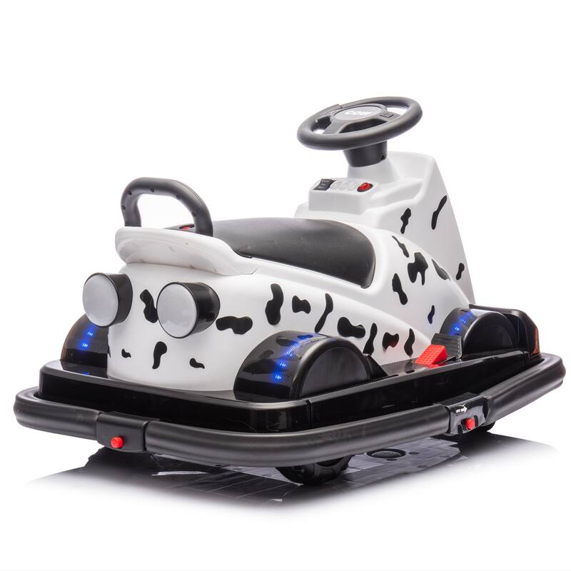 12V Kids Ride-On Motor Bumper Car with 360掳 Rotation, LED Lights, Horn, and Sound Effects 鈥?For Ages 3-5