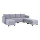 Option 4-Seater with 3 Ottoman, Gray