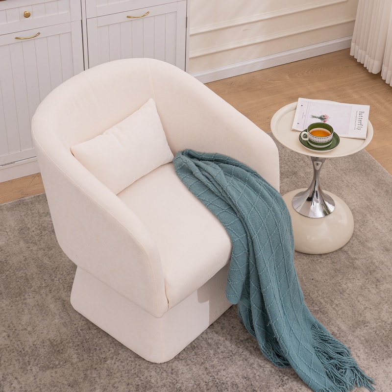 Chenille Swivel Lounge Chair with Ergonomic Design