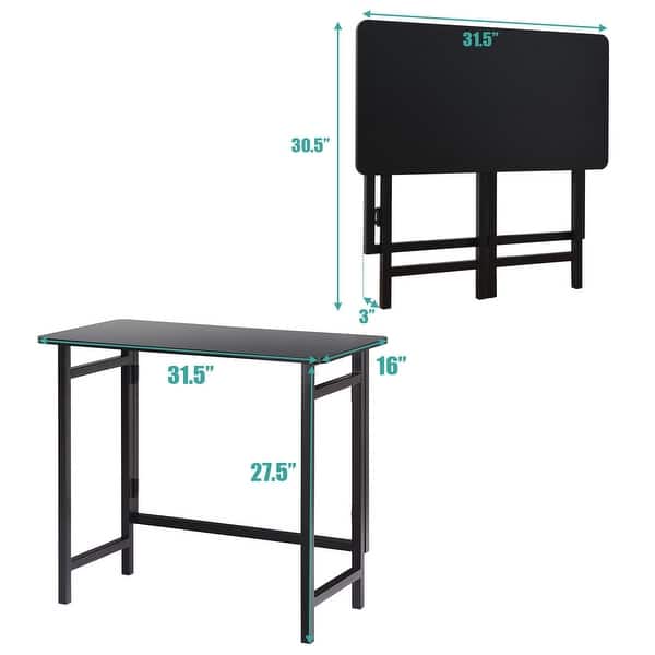 Shop Gymax Folding Table Computer Desk Pc Laptop Writing Table