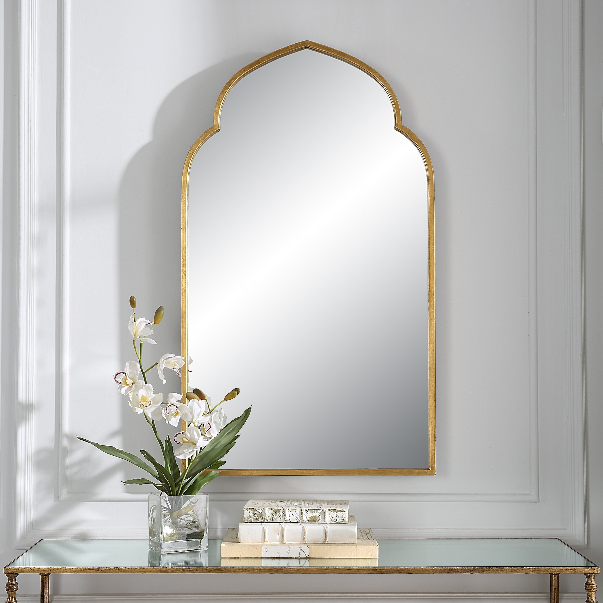 Porch & Den Arabesque Iron Frame Wall Mirror - 38 x 22 x 1.25