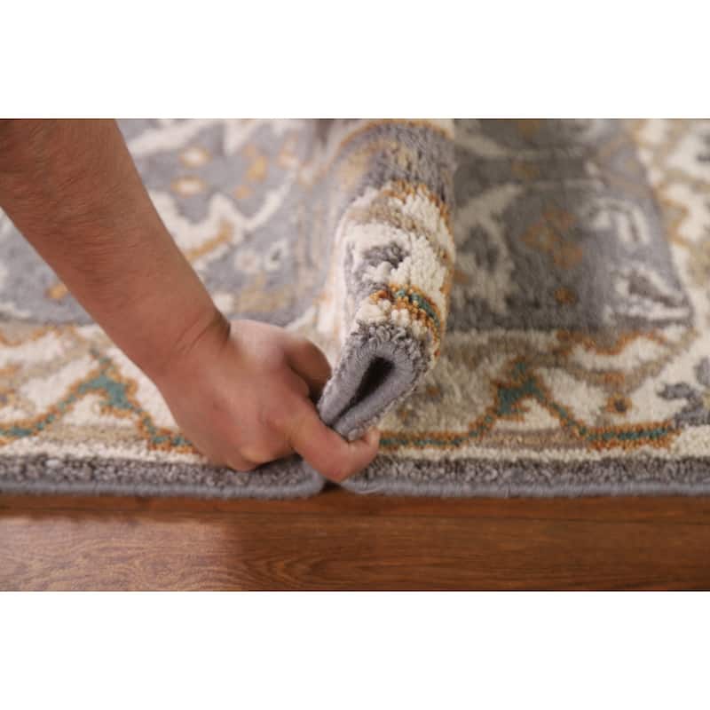 Gray Oushak Oriental Foyer Area Rug Handmade Wool Carpet - 2'0"x 3'0"
