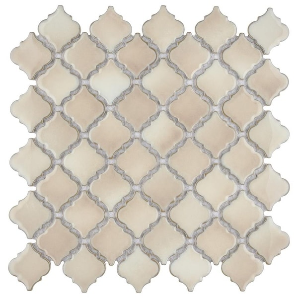 SomerTile 12.375x12.5-inch Antaeus Truffle Porcelain Mosaic Floor and Wall Tile. Opens flyout.