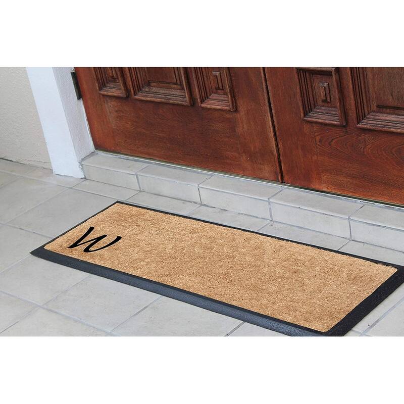 Rubber/Coir Molded Lucida 16-inch x 48-inch Monogrammed Doormat