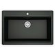 preview thumbnail 15 of 52, Karran Top Mount 33 in. Large Single Bowl Quartz Workstation Kitchen Sink