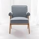 preview thumbnail 6 of 13, Fabric Leisure Chair with Solid Wood Armrest and Feet