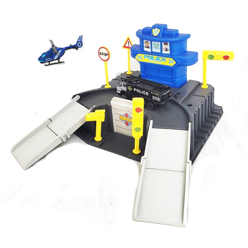 COMBO SET DIY Assembled Rescue and Police Station Kids Playset - 5-7 Years - Red