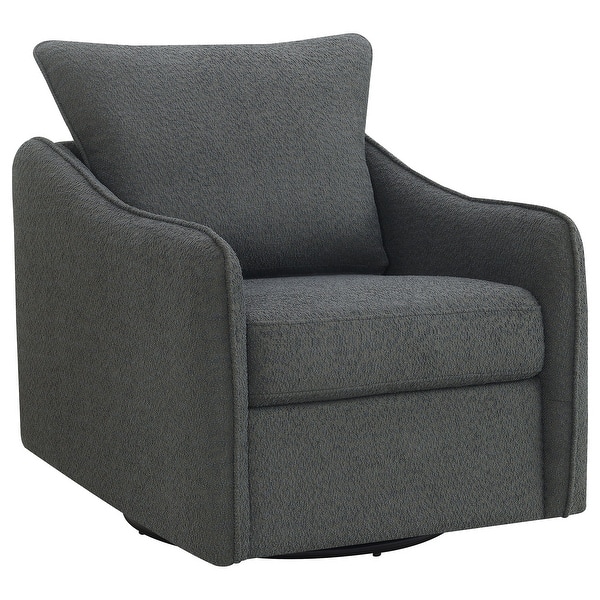 slide 2 of 25, Madia Upholstered Sloped Arm Swivel Glider Chair Charcoal
