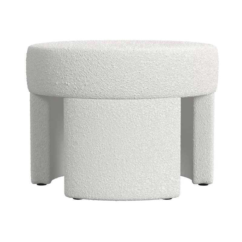 HomePop Sophia Ottoman - Cream Boucle