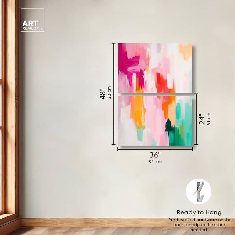 Playful Palette I Canvas Set of 2 by Art Remedy, Gallery Wrapped