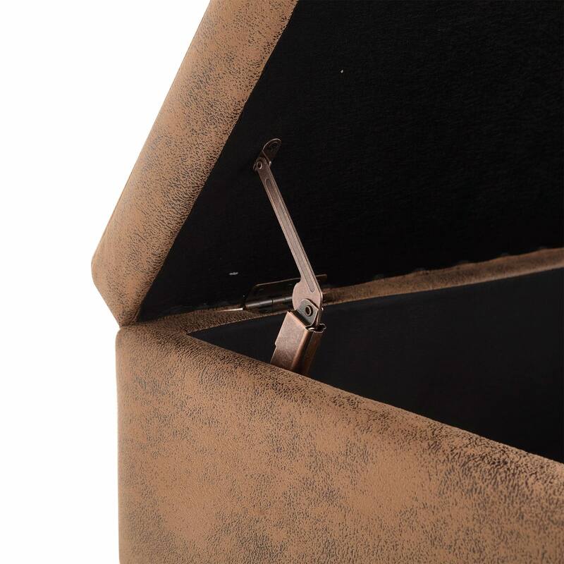 Mid-Century Modern Square Coffee Table with Storage Bench