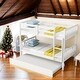 preview thumbnail 2 of 7, Solid Wood Twin Over Twin Bunk Beds with Trundle,Safety Rail and Ladder,Kids Bed Design