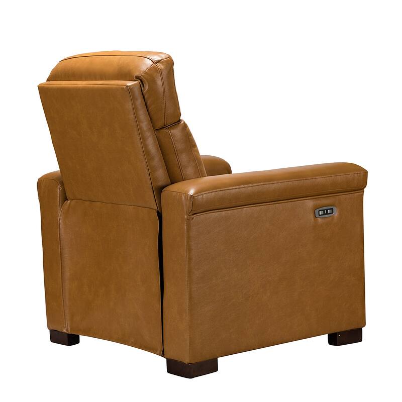 Alicia 34.65" Wide Contemporary Classic Genuine Leather Power Recliner With USB Port