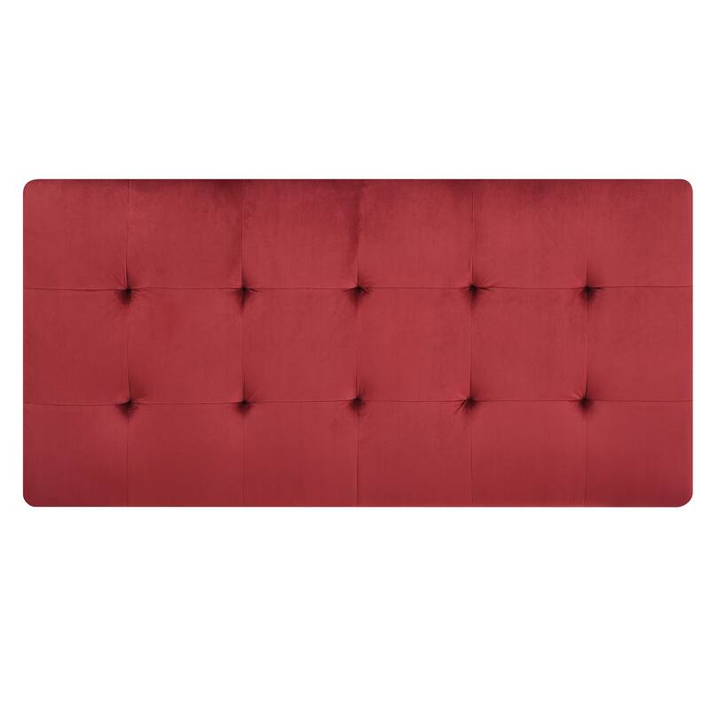 Adjustable Velvet Upholstered Ottoman - 57" - Red