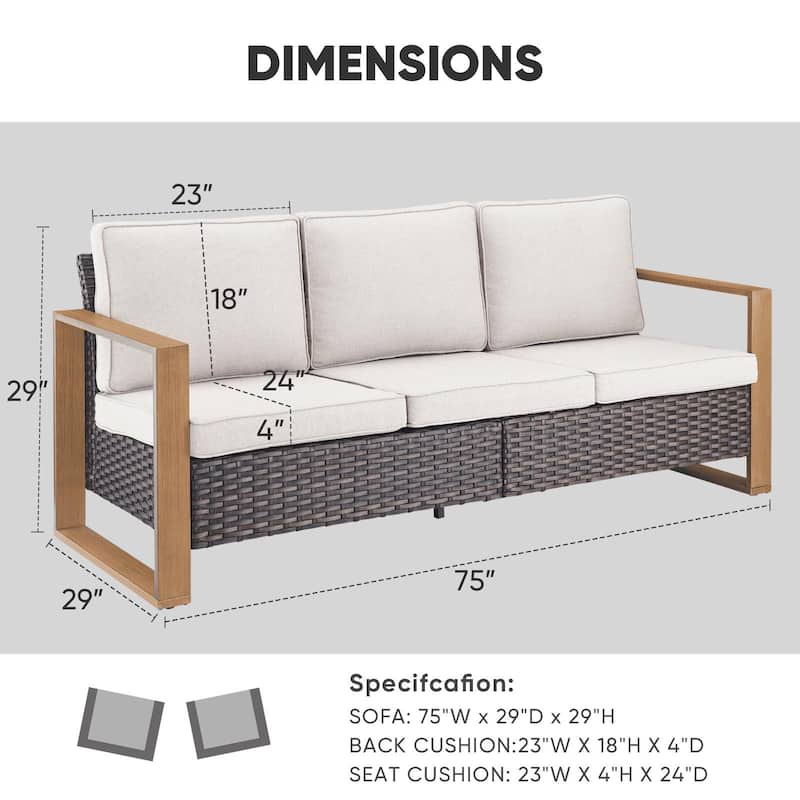 High Back Outdoor Furniture with Thick Cushion