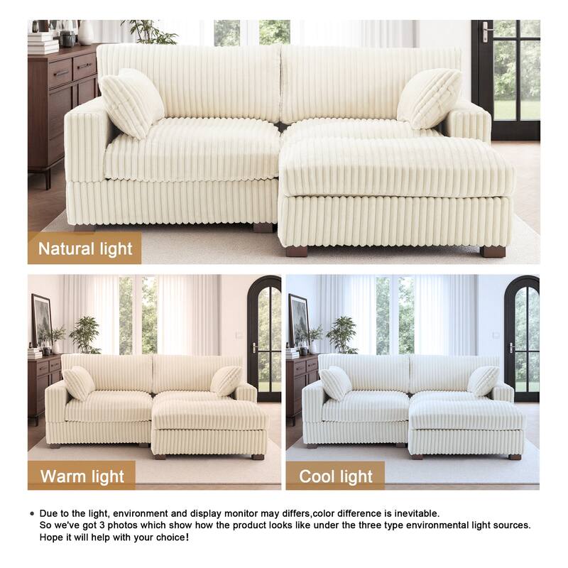 Oversized Plush Modular Sectional Sofa Couch with Ottoman