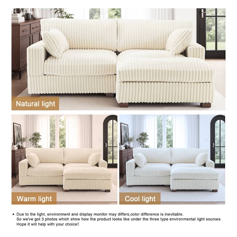 Oversized Plush Modular Sectional Sofa Set L Shaped Couch