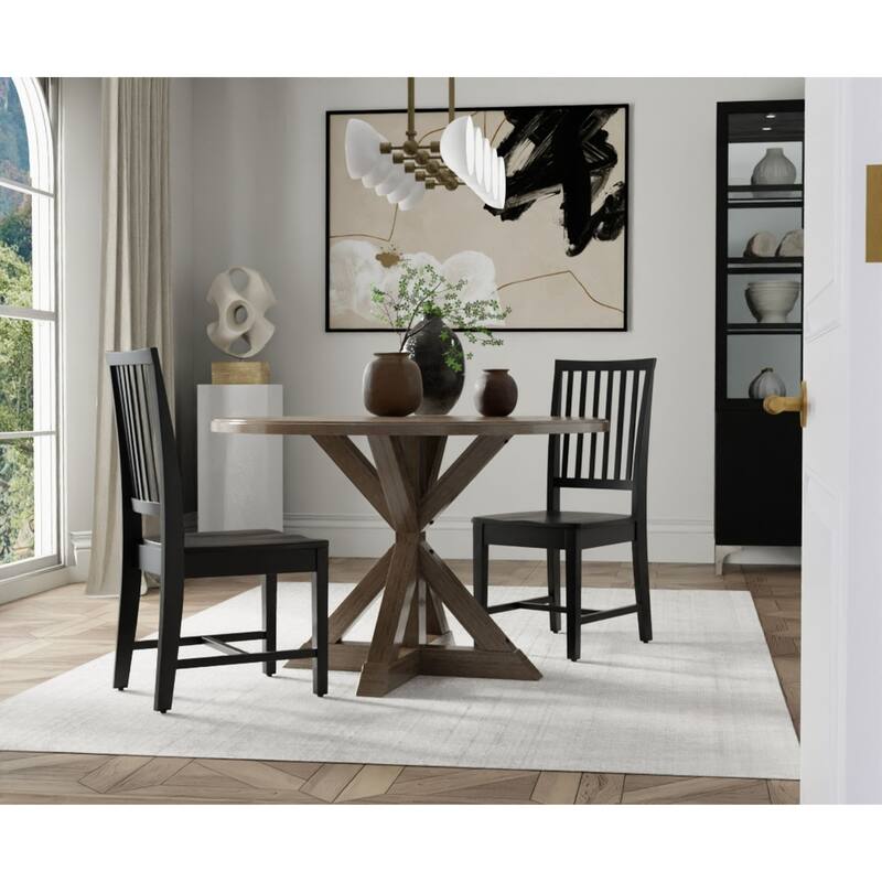 Trestle Base Dining Table - 47.25" - Walnut Gray