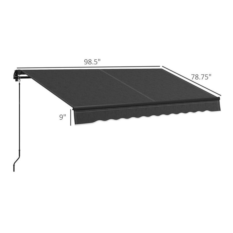 8' x 6.5' Retractable Awning, 280gsm UV Resistant Sunshade Shelter