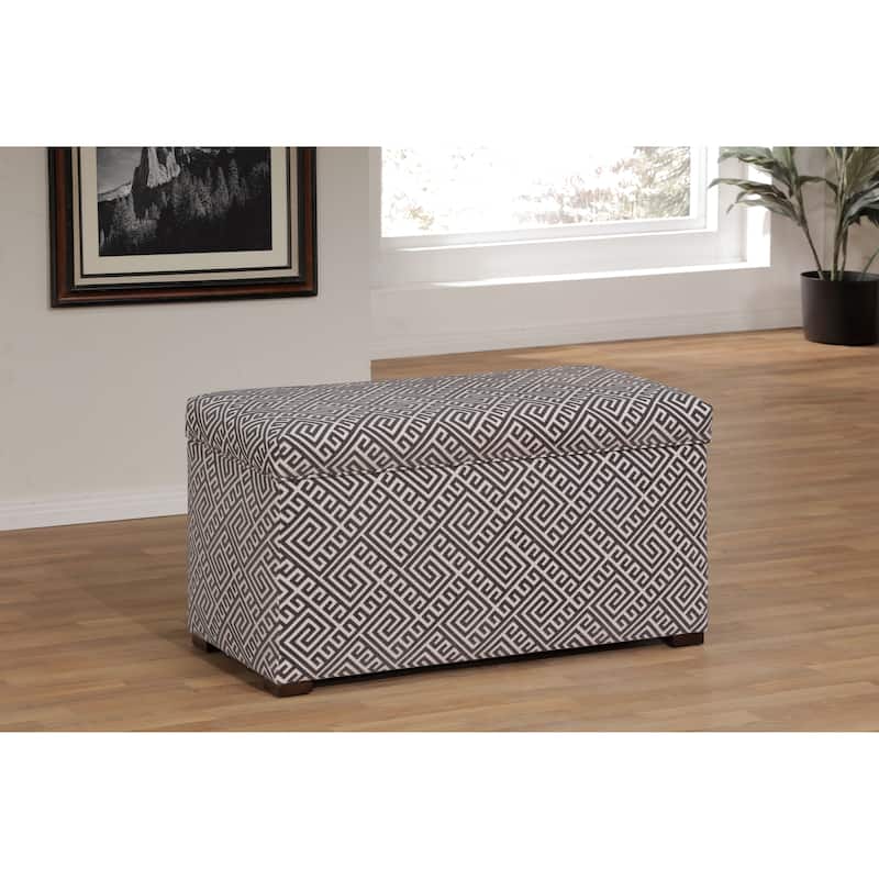 Angela Transitional Wood Storage Bench - Black