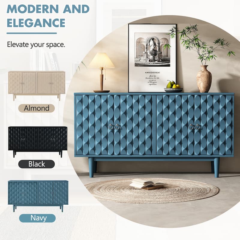 Modern Buffet Sideboard Accent Cabinet with Adjustable Storage Shelves