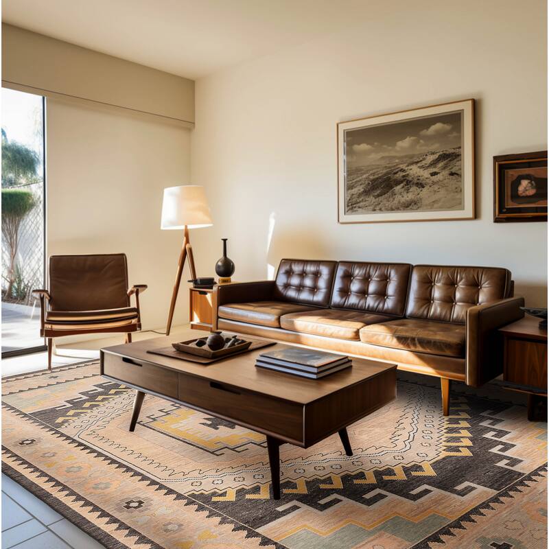 ECARPETGALLERY Hand-knotted Modern Oushak Taupe Wool Rug - 8'10 x 11'10