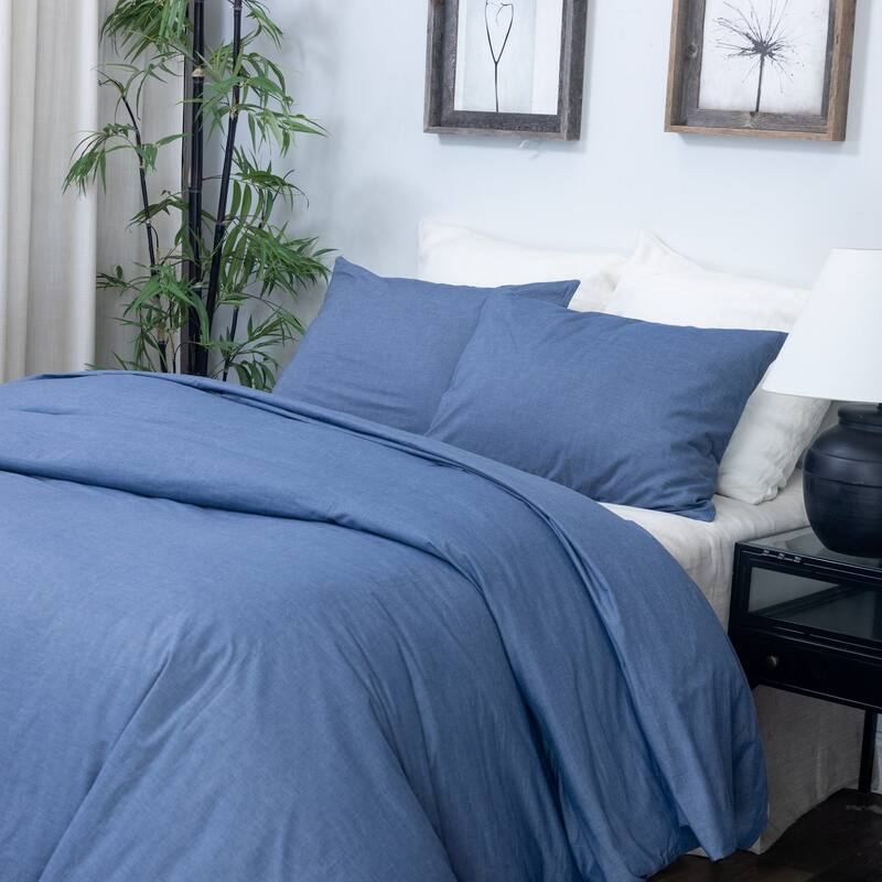 Sensa Duvet Cover, Blue Chambray, Set