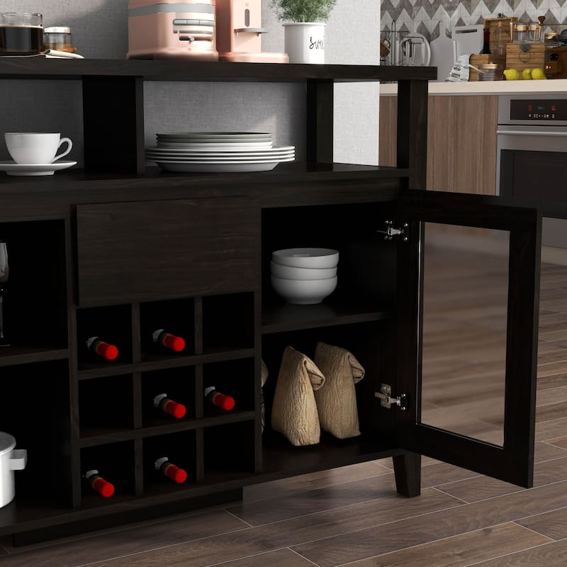 DH BASIC Transitional Espresso 9-bottle Storage Buffet by Denhour