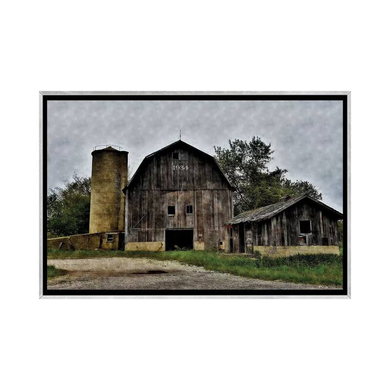iCanvas "The Old Barn & Silo" by Denise Romita Framed