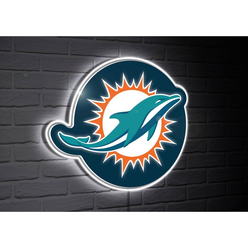 Miami Dolphins Team Logo LED Wall Decor Lighted Sign