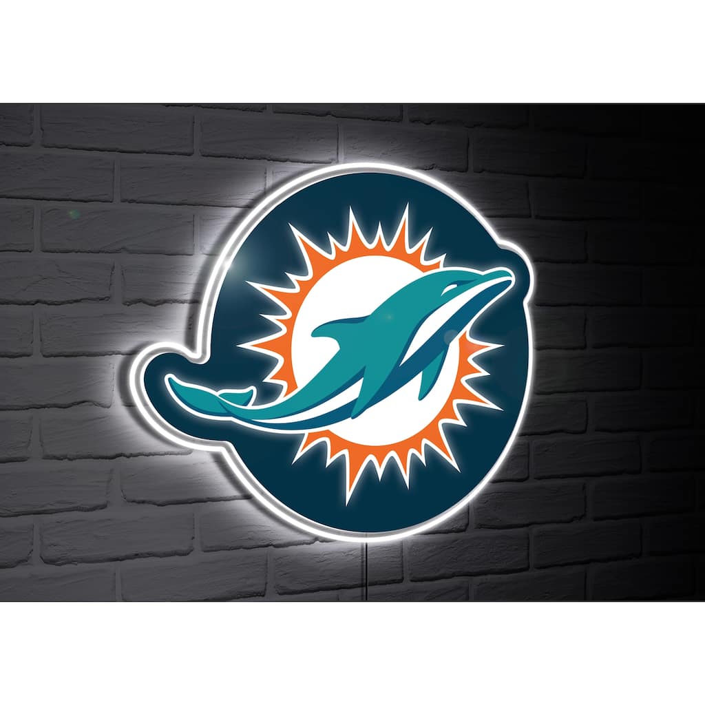 Miami Dolphins Team Logo LED Wall Decor Lighted Sign