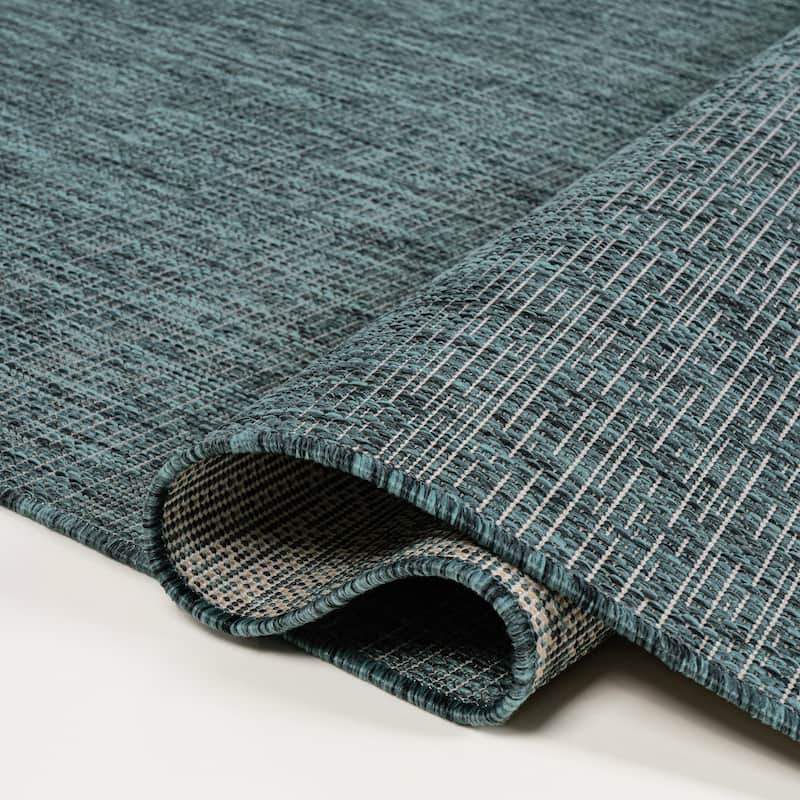 JONATHAN Y Darcy Modern Minimalist Mingled Solid Black/Cream Indoor/Outdoor Area Rug