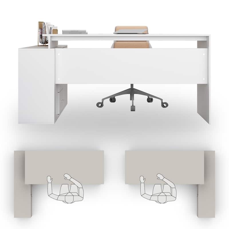 Timechee Home Office Computer Desk Corner Desk 55-inch Writing Table