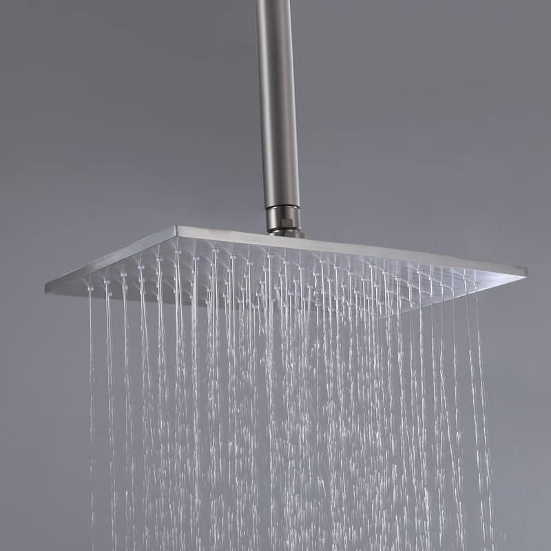 Ceiling Mount Shower System With Handheld Shower Faucet Set With Rough-in Valve Rainfall Modern Shower Head Combo Kit Trim Set