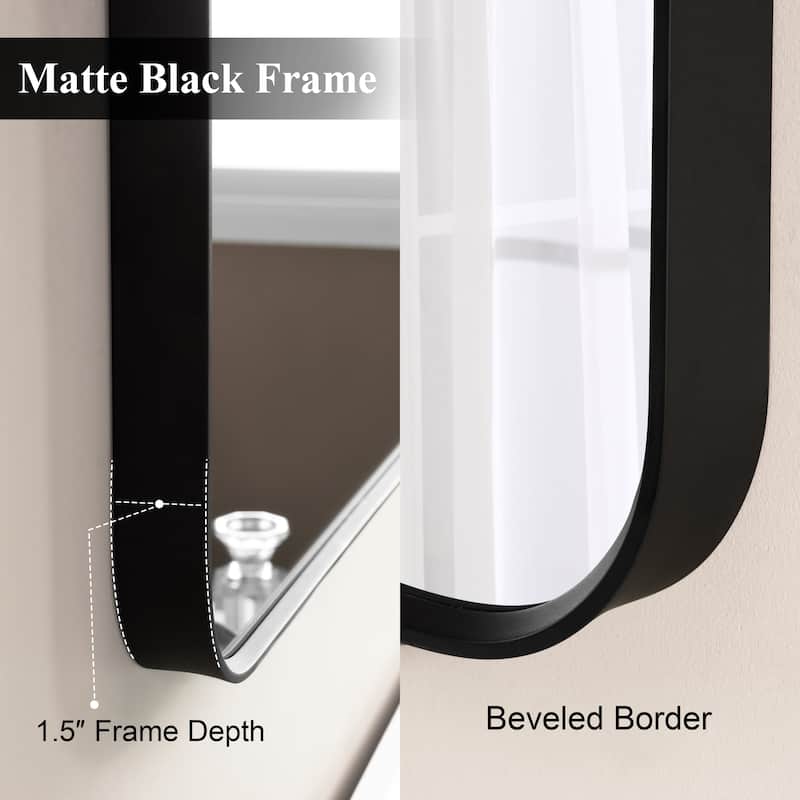 Modern Bathroom Wall Mounted Anodized Aluminum Framed Wall Vanity Mirror