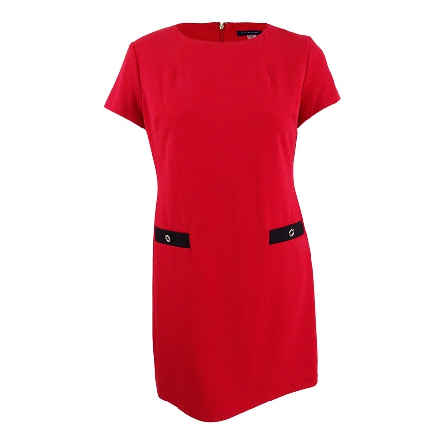 tommy hilfiger faux pocket shift dress