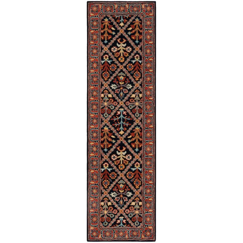 SAFAVIEH Handmade Heritage Overlapping Diamond Traditional Oriental Wool Rug
