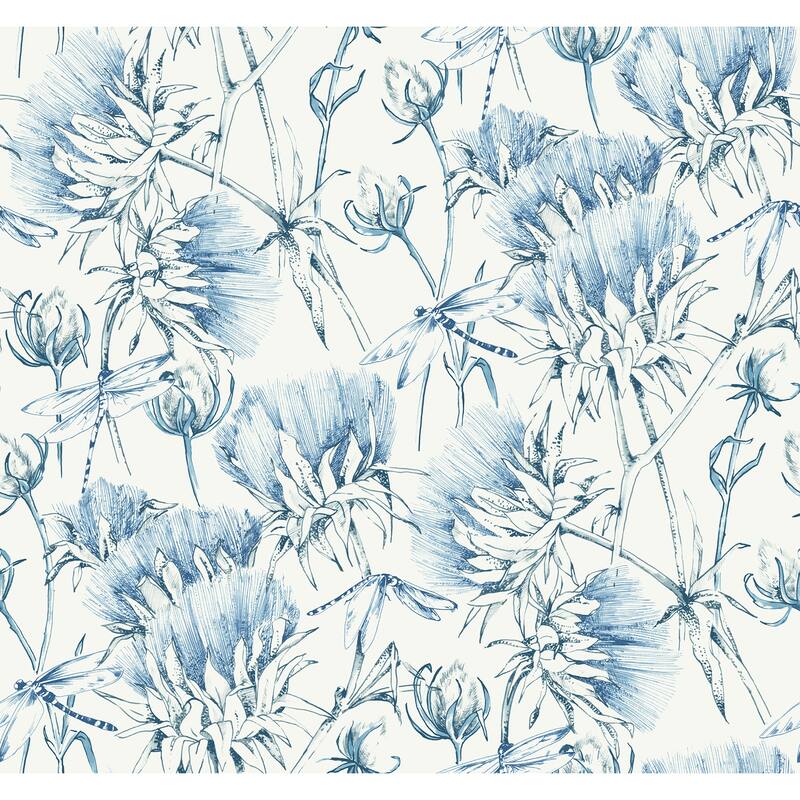 A-Street Prints Mariell Blue Dragonfly Wallpaper