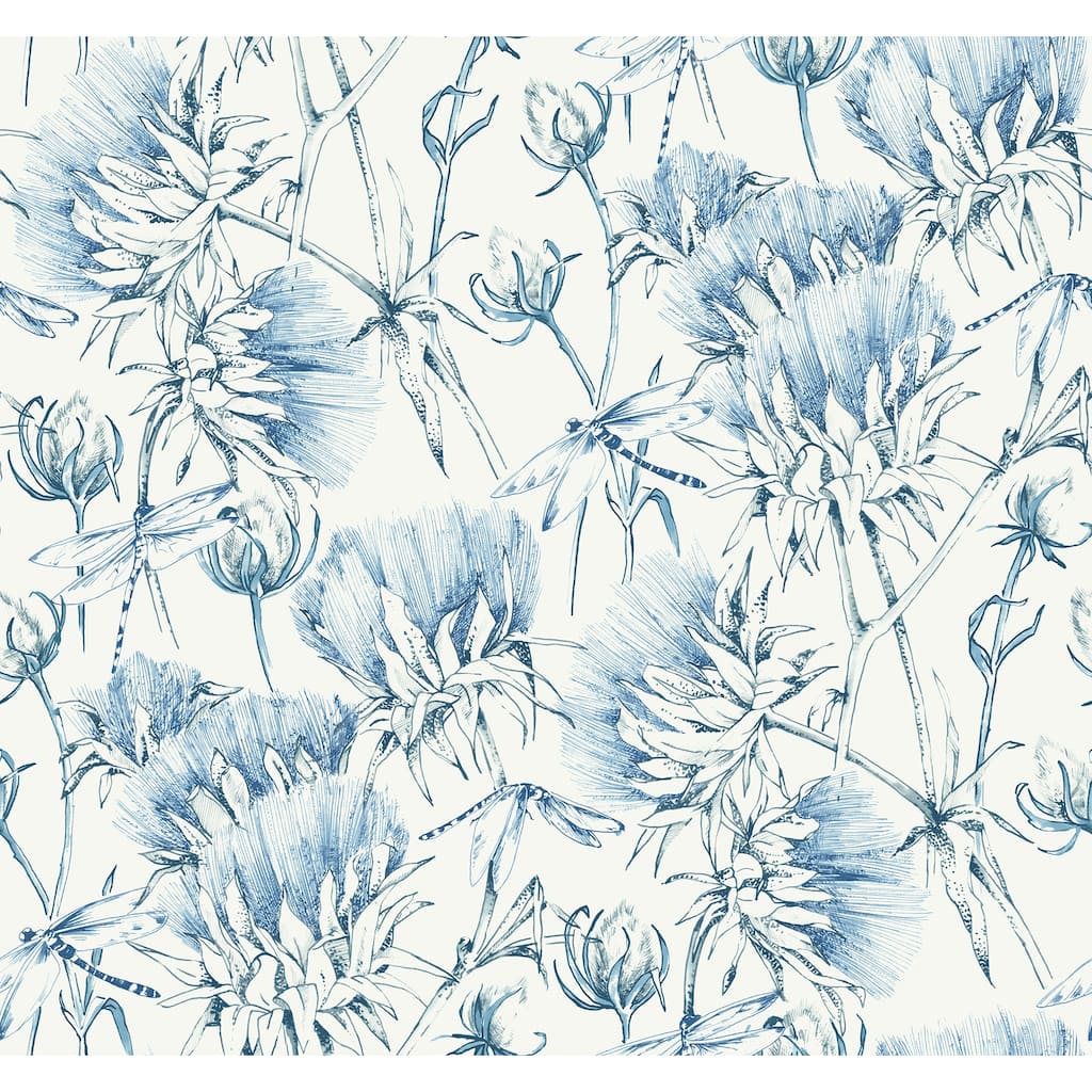 A-Street Prints Mariell Blue Dragonfly Wallpaper