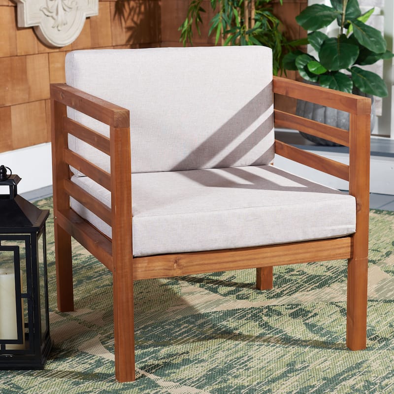 SAFAVIEH Maliyah Outdoor Arm Chair with Cushion - 26W x 26D x 26H