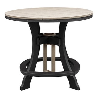 American Furniture Classics Counter Height Round Table in Weatherwood with Black Base