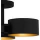 preview thumbnail 5 of 4, Matte Black Three Light Semi Flush Mount from the Quoizel Semi-Flush Mount Collection