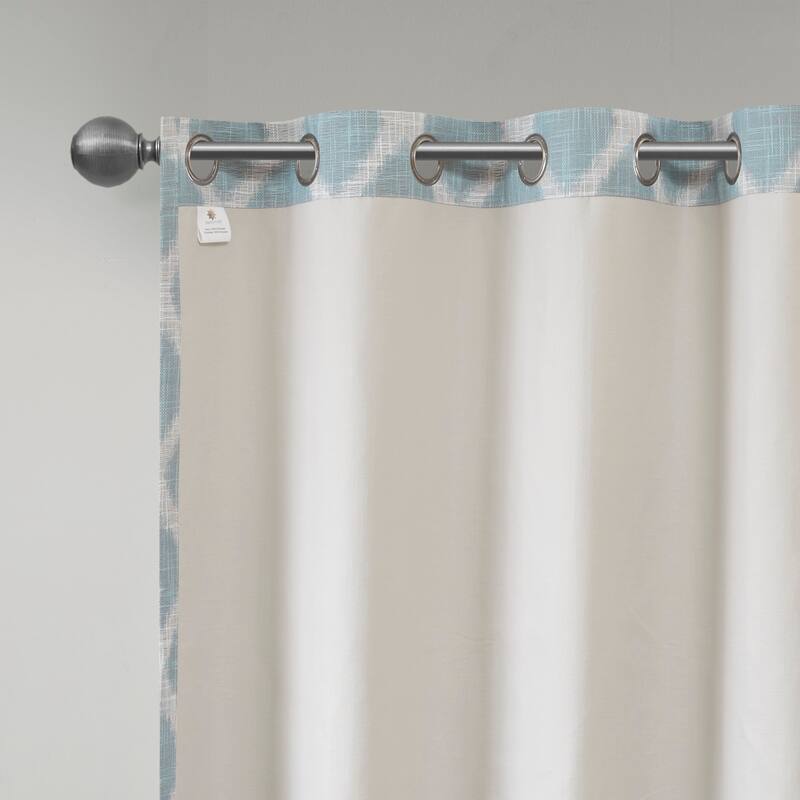 SunSmart Kagen Printed Ikat Blackout Patio Curtain