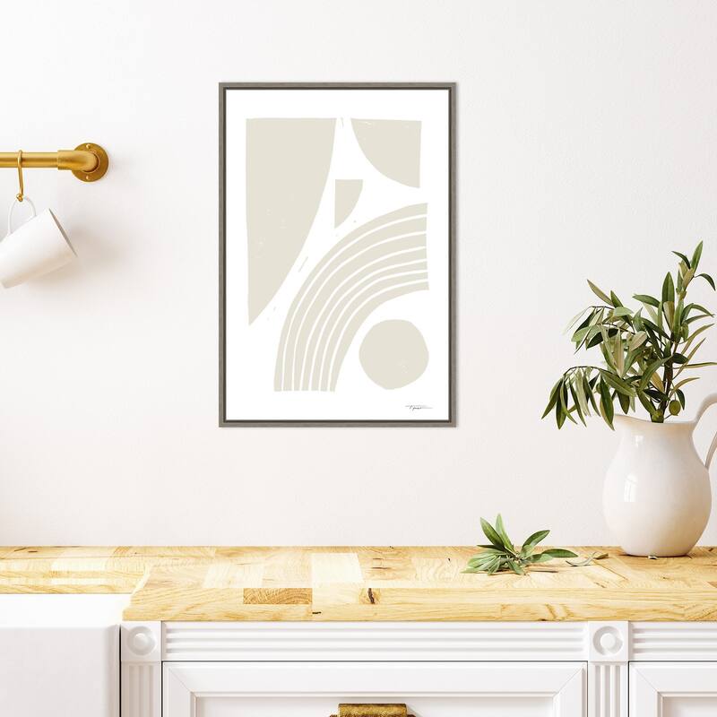 Reflecting Shapes Neutral by Statement Goods Canvas Art Framed - Sylvie Greywash