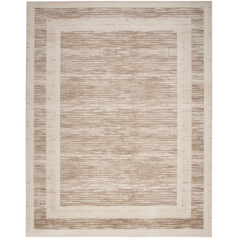 Nourison Serenity Home Indoor Geometric Area Rug - 9' x 12' - Mocha/Ivory - Rectangle