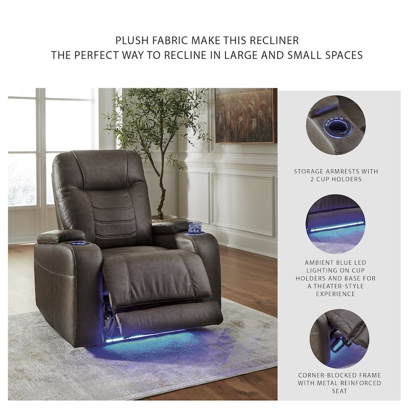 Signature Design by Ashley Schooner Rocks Power Recliner with Adjustable Headrest