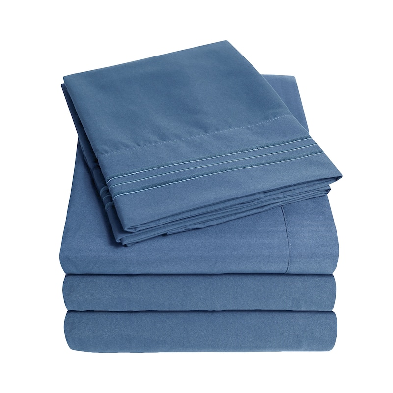 Sweet Home Collection 4 Piece Sheet Set, Ultra Soft 1800 Series, Double Brushed Microfiber